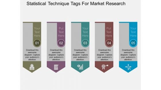 Statistical Technique Tags For Market Research Powerpoint Template