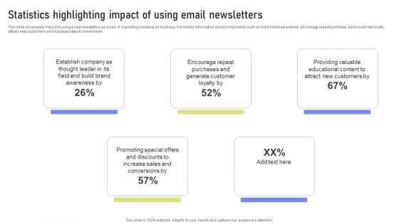 Statistics Highlighting Impact Of Using Email Newsletters Ppt PowerPoint Presentation File Model PDF