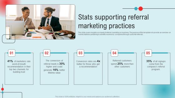 Stats Supporting Referral Marketing Practices Ppt PowerPoint Presentation Diagram Images PDF Stats Supporting Referral Marketing Practices Ppt PowerPoint Presentation Diagram Images PDF