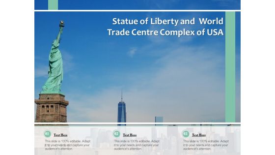 Statue Of Liberty And World Trade Centre Complex Of USA Ppt PowerPoint Presentation Gallery Mockup PDF