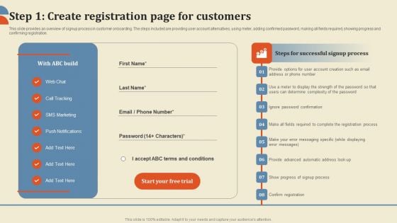 Step 1 Create Registration Page For Customers Rules PDF