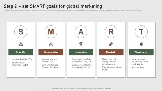Step 2 Set SMART Goals For Global Marketing Formulating Global Marketing Strategy To Improve Mockup PDF Step 2 Set SMART Goals For Global Marketing Formulating Global Marketing Strategy To Improve Mockup PDF