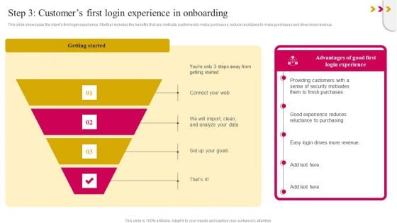 Step 3 Customers First Login Experience In Onboarding Elements PDF Step 3 Customers First Login Experience In Onboarding Elements PDF
