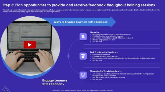 Step 3 Plan Opportunities To Provide And Receive Feedback Throughout Training Sessions Professional PDF