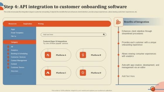 Step 4 Api Integration To Customer Onboarding Software Ppt PowerPoint Presentation File Outline PDF Step 4 Api Integration To Customer Onboarding Software Ppt PowerPoint Presentation File Outline PDF