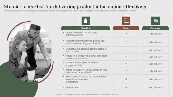 Step 4 Checklist For Delivering Product Information Formulating Global Marketing Strategy To Improve Brochure PDF