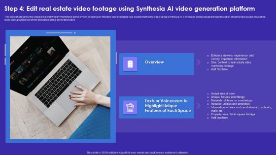 Step 4 Edit Real Estate Video Footage Using Synthesia AI Video Generation Platform Summary PDF