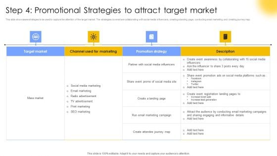 Step 4 Promotional Strategies To Attract Target Market Elements PDF