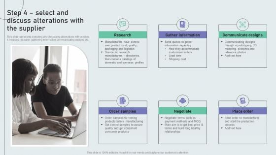 Step 4 Select And Discuss Alterations With The Supplier Techniques To Build Private Label Brand Designs PDF