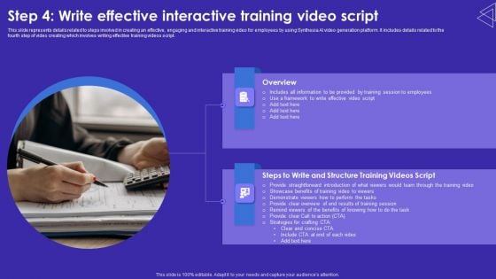 Step 4 Write Effective Interactive Training Video Script Sample PDF