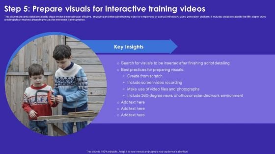 Step 5 Prepare Visuals For Interactive Training Videos Inspiration PDF