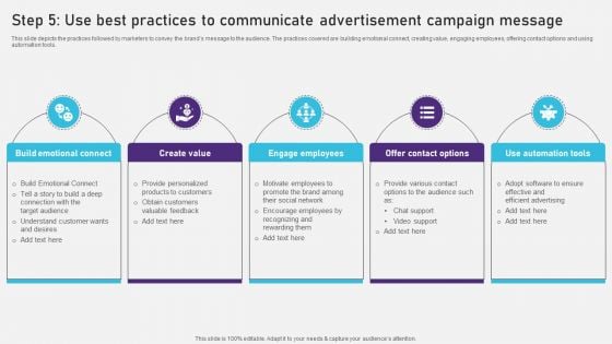 Step 5 Use Best Practices To Communicate Advertisement Campaign Message Mockup PDF Step 5 Use Best Practices To Communicate Advertisement Campaign Message Mockup PDF