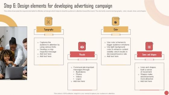 Step 6 Design Elements For Developing Advertising Campaign Diagrams PDF