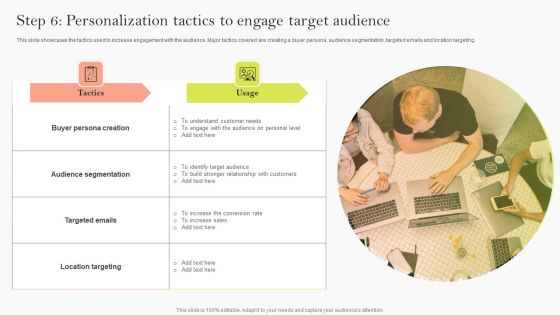 Step 6 Personalization Tactics To Engage Target Audience Ppt Pictures Slides PDF