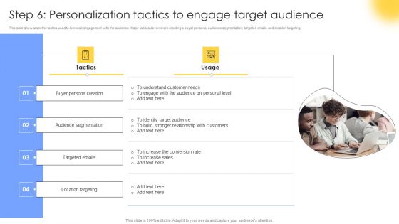 Step 6 Personalization Tactics To Engage Target Audience Themes PDF