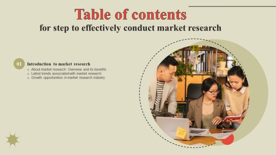 Step To Effectively Conduct Market Research Table Of Contents Download PDF