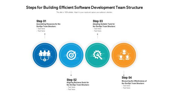 Steps For Building Efficient Software Development Team Structure Ppt PowerPoint Presentation File Show PDF