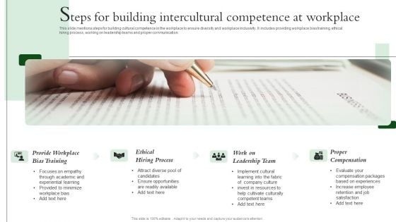 Steps For Building Intercultural Competence At Workplace Brochure PDF