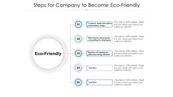 Steps For Company To Become Eco Friendly Ppt PowerPoint Presentation Outline Design Inspiration