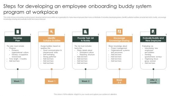 Steps For Developing An Employee Onboarding Buddy System Program At Workplace Ppt Model Slide Portrait Steps For Developing An Employee Onboarding Buddy System Program At Workplace Ppt Model Slide Portrait
