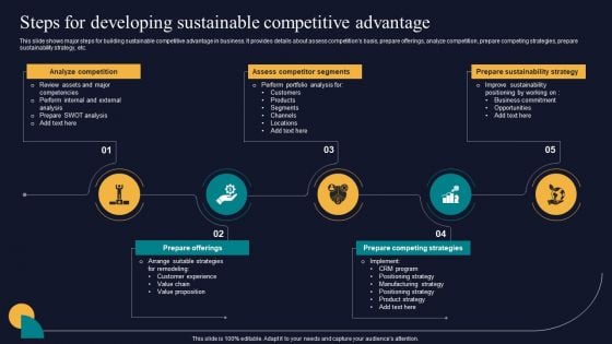 Steps For Developing Sustainable Competitive Advantage Tactics To Gain Sustainable Competitive Edge Inspiration PDF