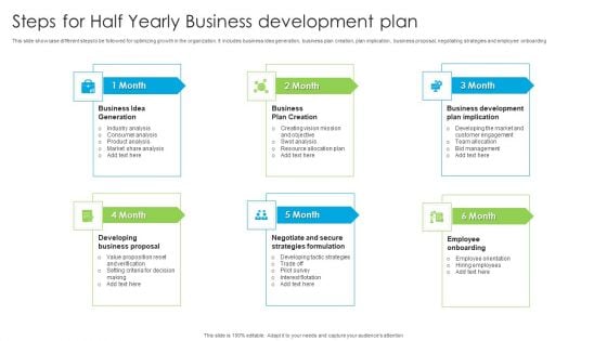Steps For Half Yearly Business Development Plan Ppt PowerPoint Presentation Layout PDF Steps For Half Yearly Business Development Plan Ppt PowerPoint Presentation Layout PDF