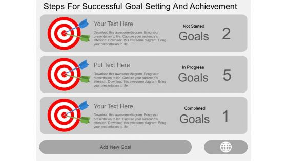 Steps For Successful Goal Setting And Achievement Powerpoint Template