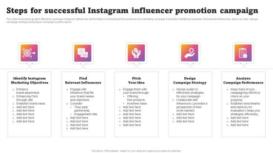 Steps For Successful Instagram Influencer Promotion Campaign Topics PDF