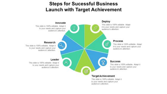 Steps For Sucessful Business Launch With Target Achievement Ppt PowerPoint Presentation Icon Graphics Design PDF