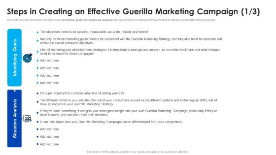 Steps In Creating An Effective Guerilla Marketing Campaign Goals Pictures PDF