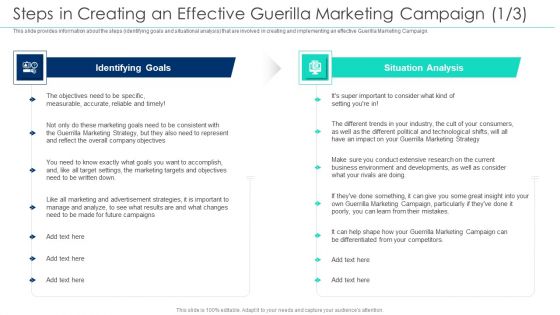 Steps In Creating An Effective Guerilla Marketing Campaign Portrait PDF