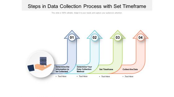 Steps In Data Collection Process With Set Timeframe Ppt PowerPoint Presentation Professional Background Image PDF