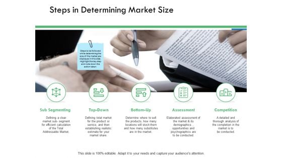 Steps In Determining Market Size Ppt PowerPoint Presentation Infographics Format Ideas