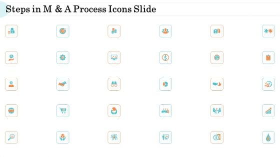 Steps In M And A Process Icons Slide Topics PDF