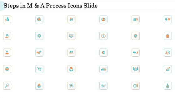 Steps In M And A Process Icons Slide Topics PDF