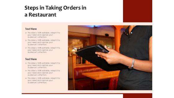 Steps In Taking Orders In A Restaurant Ppt PowerPoint Presentation File Master Slide PDF