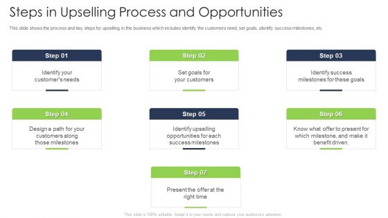 Steps In Upselling Process And Opportunities Brochure PDF