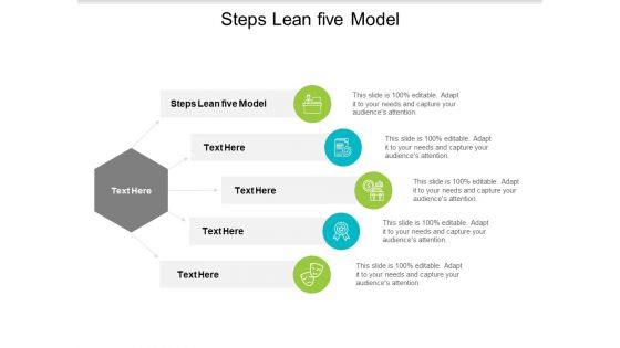 Steps Lean Five Model Ppt PowerPoint Presentation Slides Format Ideas Cpb