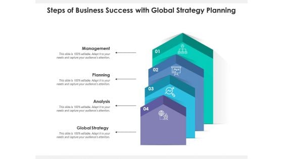 Steps Of Business Success With Global Strategy Planning Ppt PowerPoint Presentation File Professional PDF