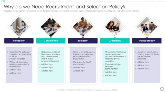 Steps Of Employee Hiring Process For HR Management Why Do We Need Recruitment And Selection Policy Microsoft PDF