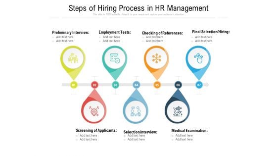 Steps Of Hiring Process In HR Management Ppt PowerPoint Presentation File Structure PDF