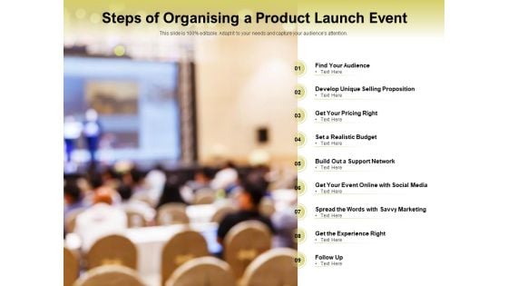 Steps Of Organising A Product Launch Event Ppt PowerPoint Presentation Professional Example