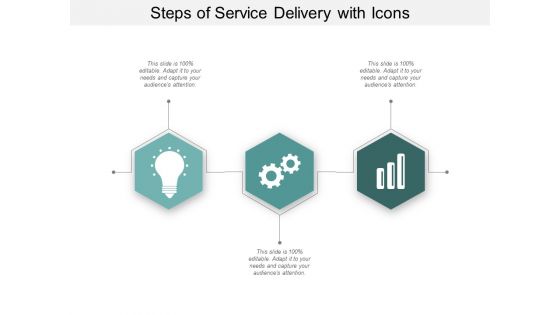 Steps Of Service Delivery With Icons Ppt Powerpoint Presentation Inspiration Summary