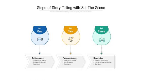 Steps Of Story Telling With Set The Scene Ppt PowerPoint Presentation Gallery Themes PDF