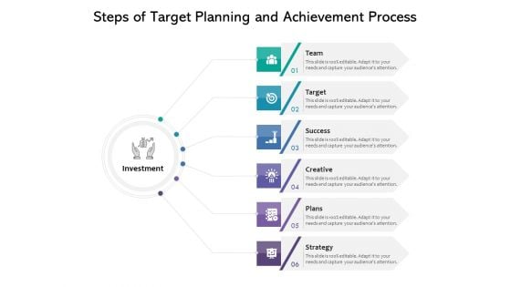 Steps Of Target Planning And Achievement Process Ppt PowerPoint Presentation File Inspiration PDF