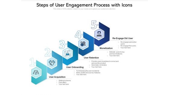 Steps Of User Engagement Process With Icons Ppt PowerPoint Presentation Gallery Structure PDF