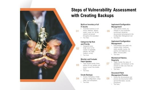 Steps Of Vulnerability Assessment With Creating Backups Ppt PowerPoint Presentation Model Background Images PDF Steps Of Vulnerability Assessment With Creating Backups Ppt PowerPoint Presentation Model Background Images PDF