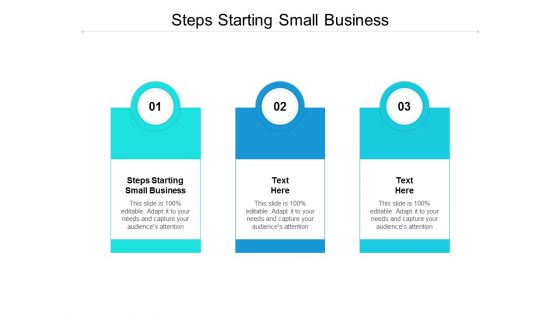 Steps Starting Small Business Ppt PowerPoint Presentation Professional Objects Cpb