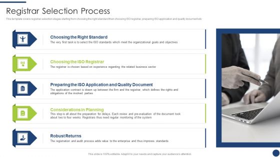 Steps To Achieve ISO 9001 Certification Registrar Selection Process Structure PDF