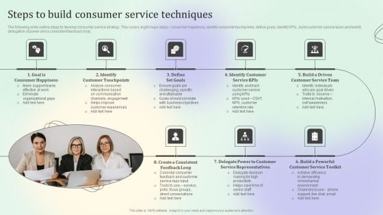 Steps To Build Consumer Service Techniques Elements PDF Steps To Build Consumer Service Techniques Elements PDF